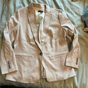 Ann Taylor Stretch Blazer Beige Size 12 Petite